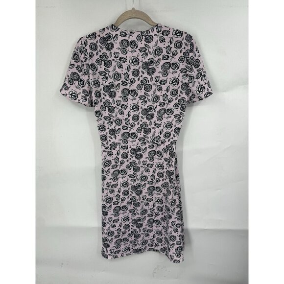 J. Crew Floral Wrap Mini Dress Women 0 Pink Preppy Feminine Romantic Fairy - Picture 2 of 8